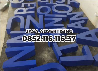 huruf timbul plat galvanis